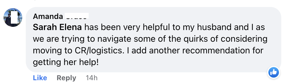 Client testimonial screenshot