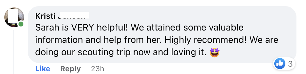 Client testimonial screenshot