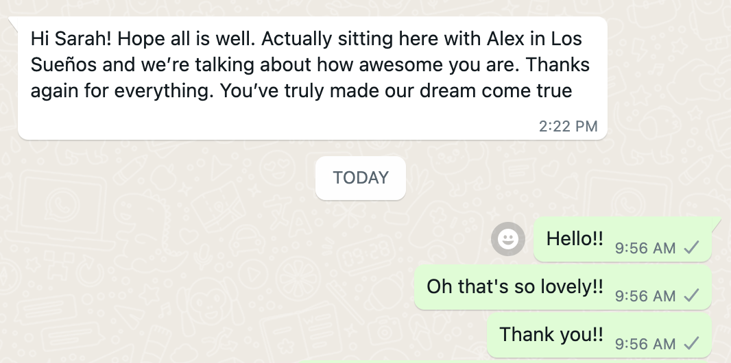 Client testimonial screenshot