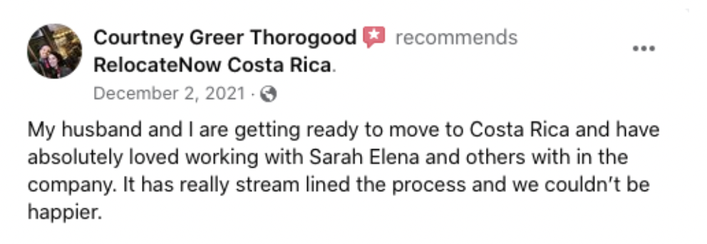 Client testimonial screenshot