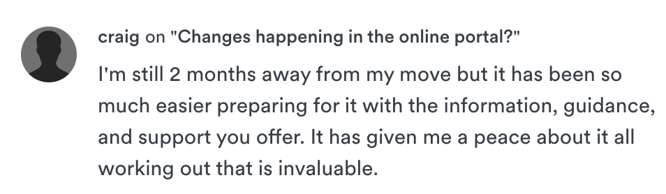 Client testimonial screenshot