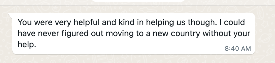 Client testimonial screenshot